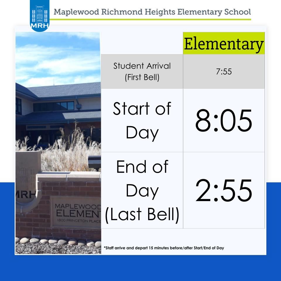 School Bell Times, 2023-2024